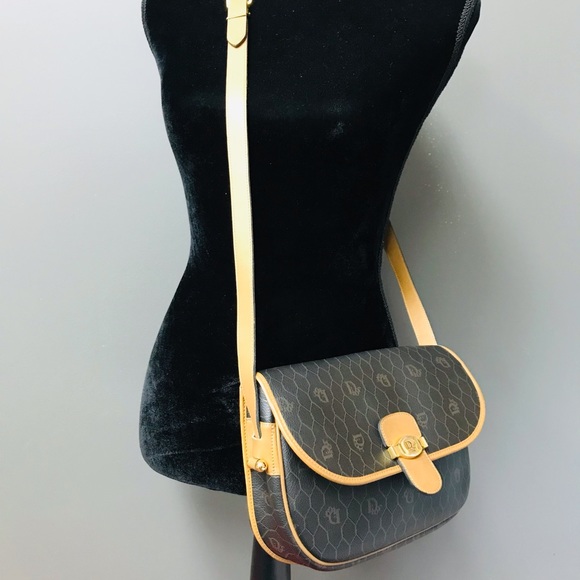 DIOR VINTAGE TROTTER CANVAS PVC CROSSBODY SLING BAG OBO - Picture 8 of 10